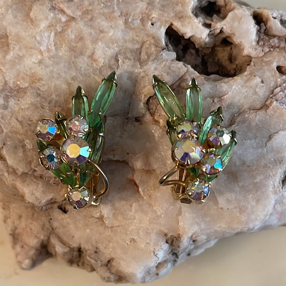 Lime Green Clip On Earrings - Picture 1 of 8